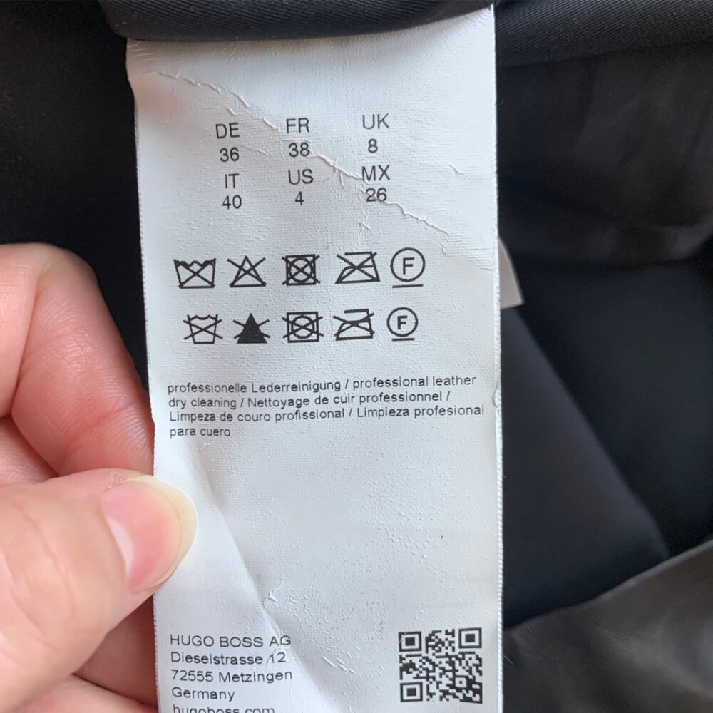 Hugo Boss Black Lambskin Leather Pencil Skirt Womens Size 4 - Picture 10 of 12